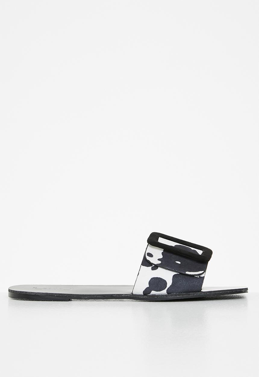 Z_Code_Z - Nora animal print slide - black & white