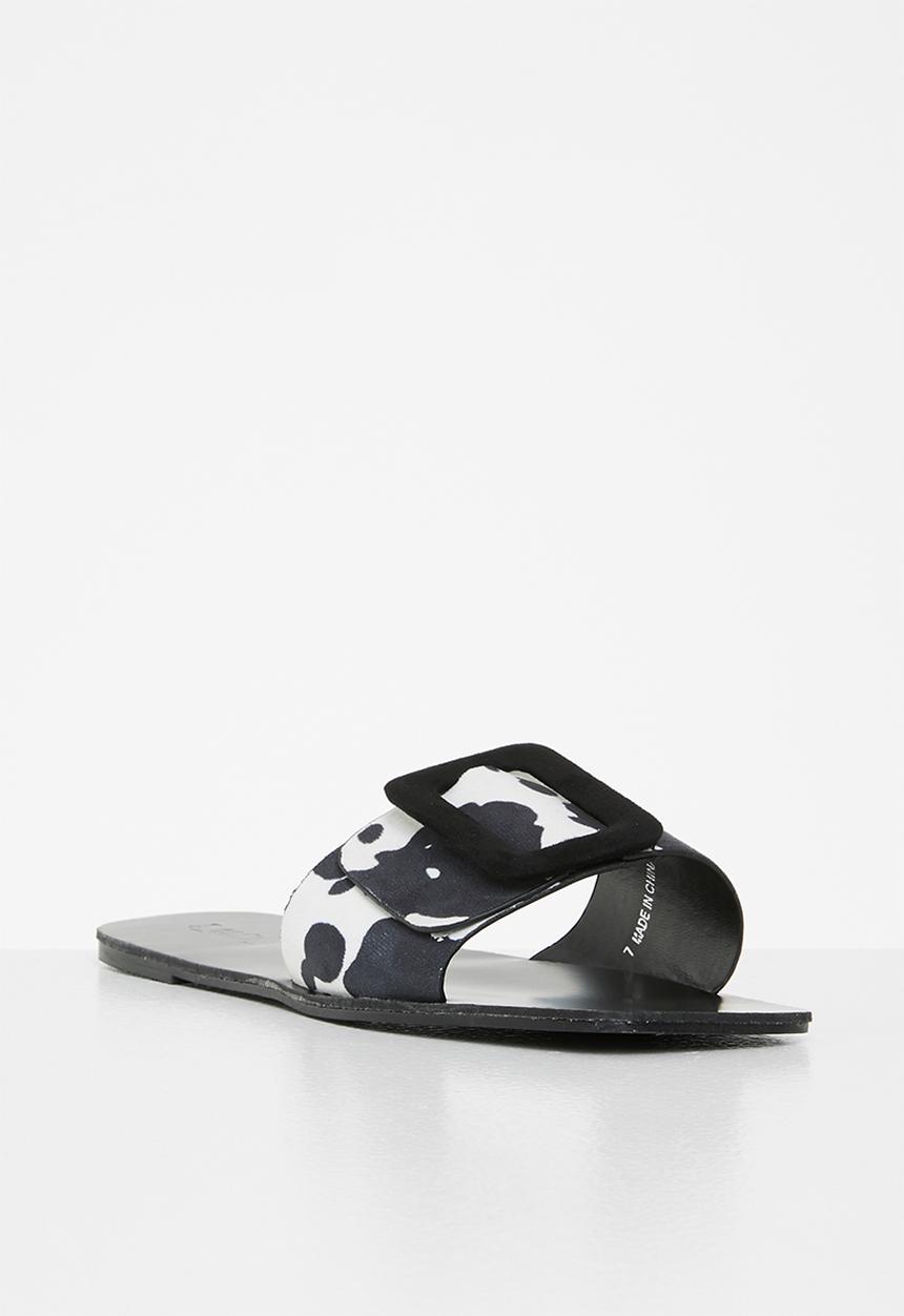 Z_Code_Z - Nora animal print slide - black & white