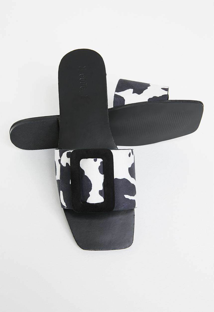 Z_Code_Z - Nora animal print slide - black & white