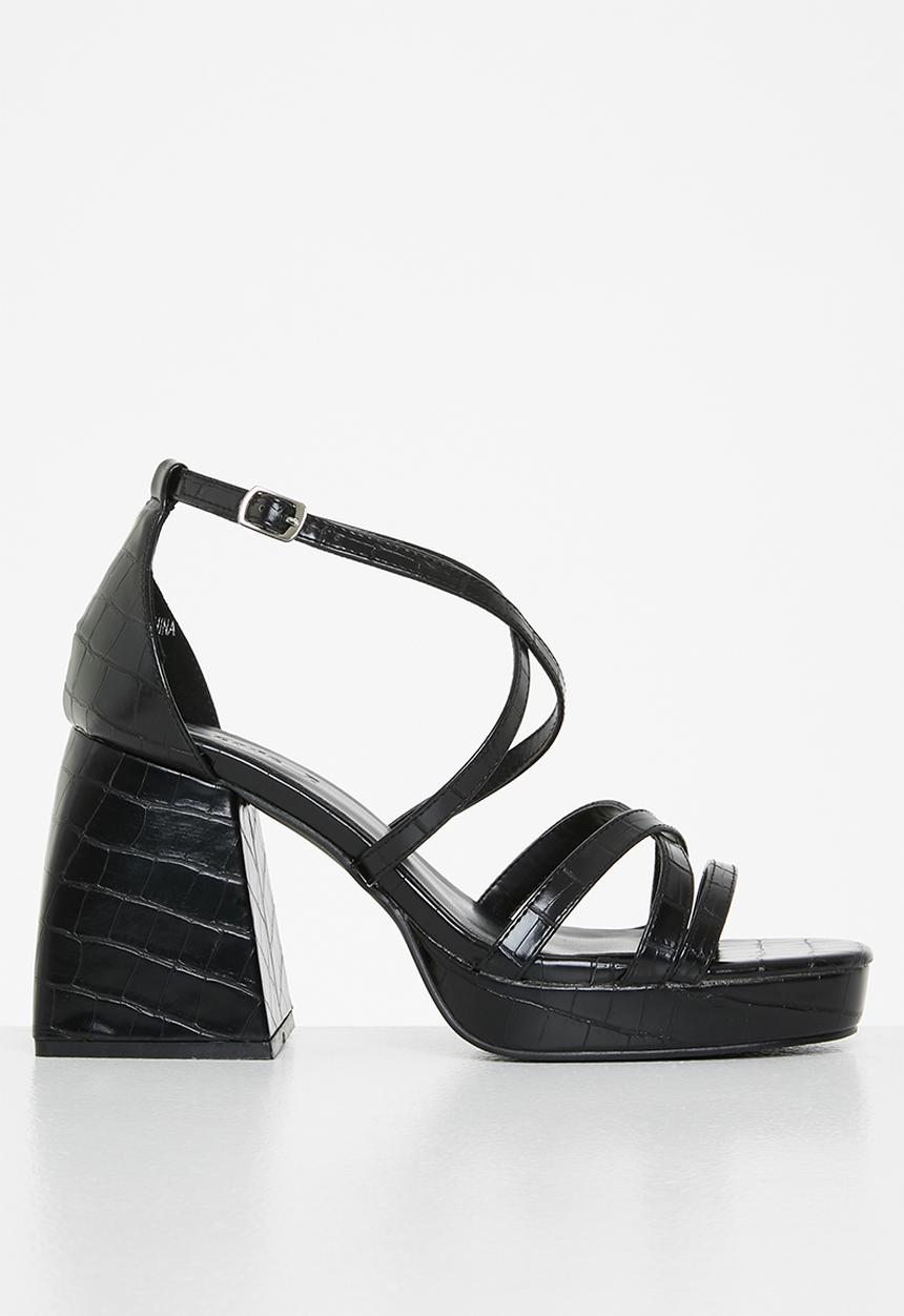 Z_Code_Z - Jess croc  block heel - black