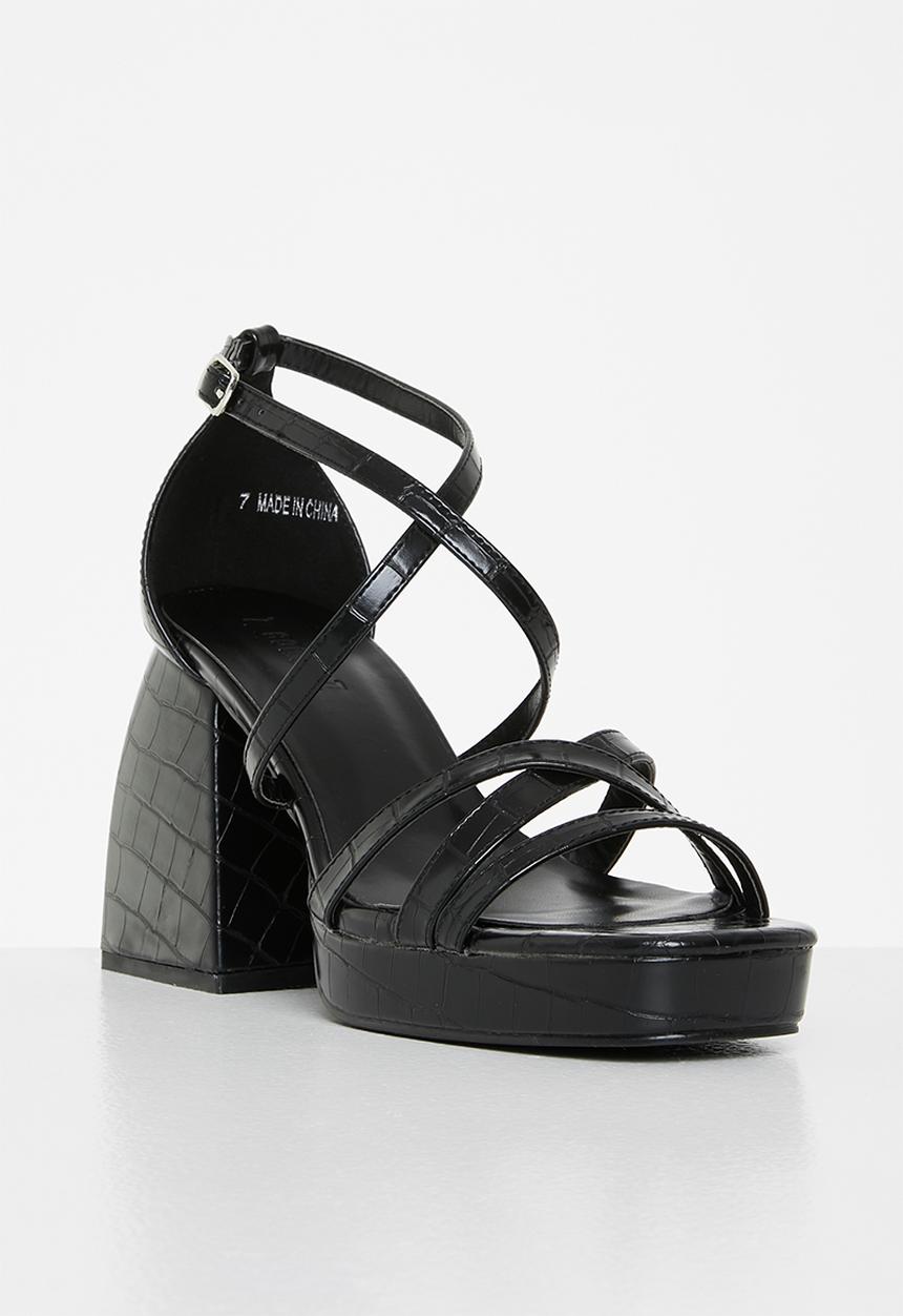 Z_Code_Z - Jess croc  block heel - black