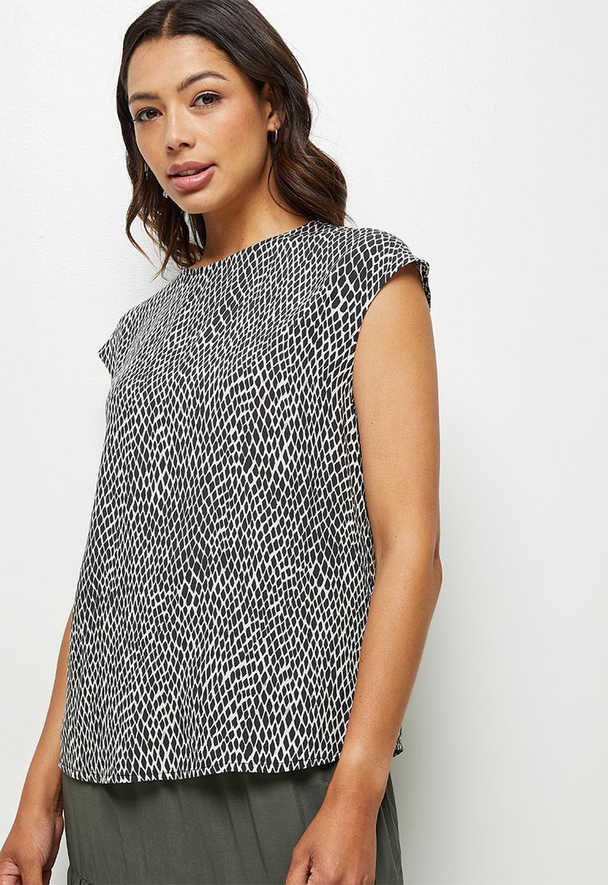 edit - Basic woven shell - black & neutral