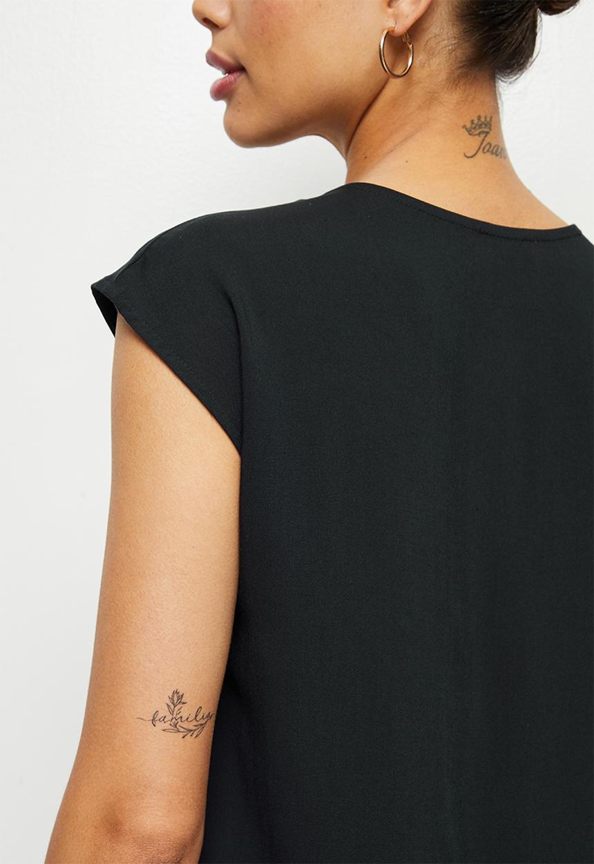 edit - Basic woven shell - black
