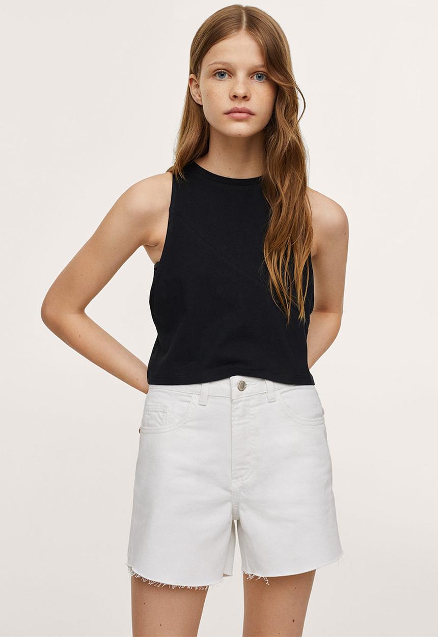 MANGO - T-shirt cuts - black