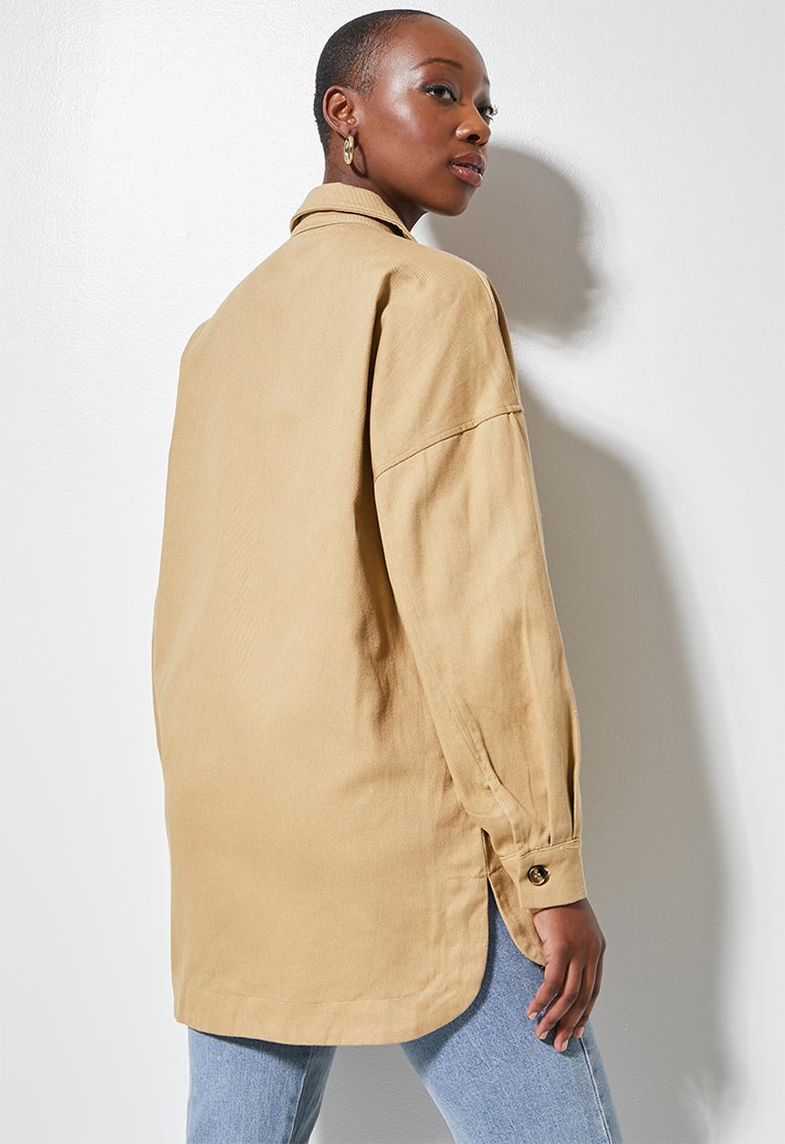 Superbalist - Light weight over sized shirt - stone