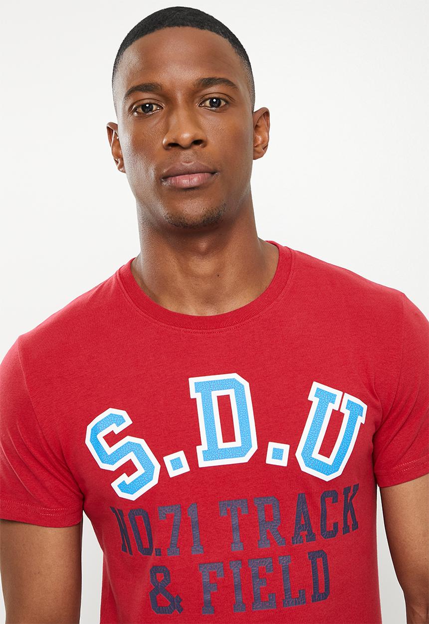 Superdry. - Track and field graphic tee - red