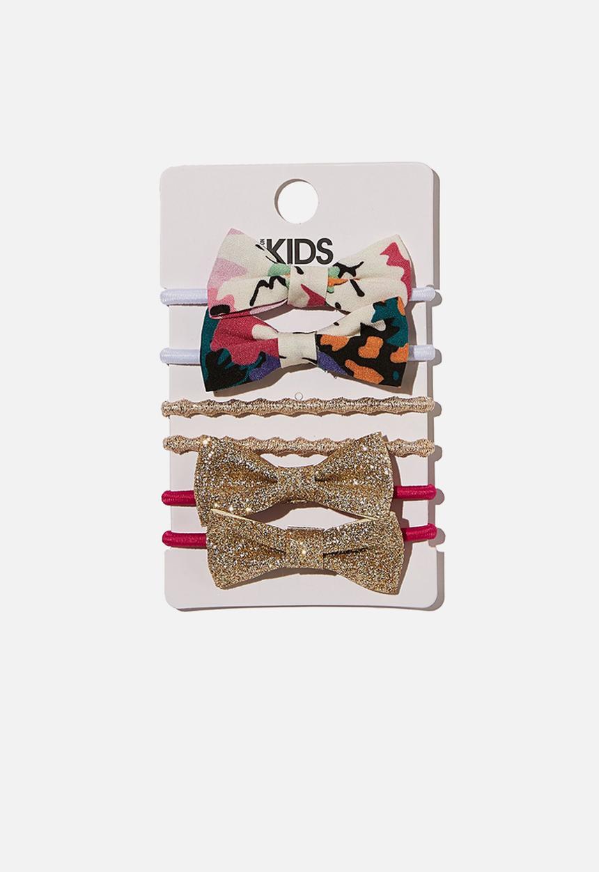 Cotton On - Hannah hair ties - floral/glitter bows