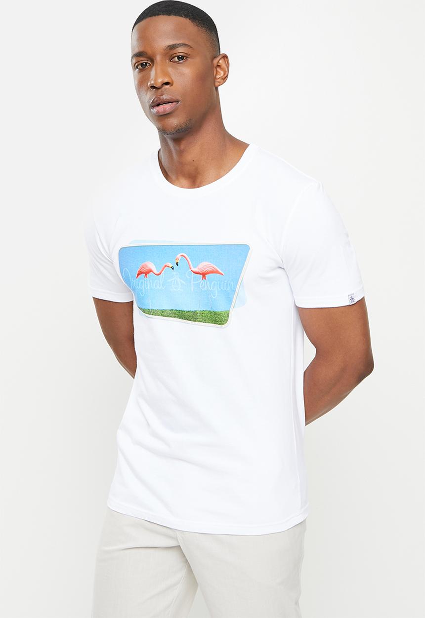 Original Penguin - Lawn flamingo tee - white