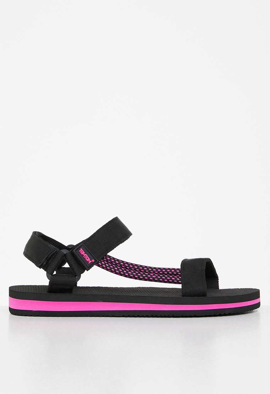 Tom Tom - Sporty chunky sandal - black & pink 