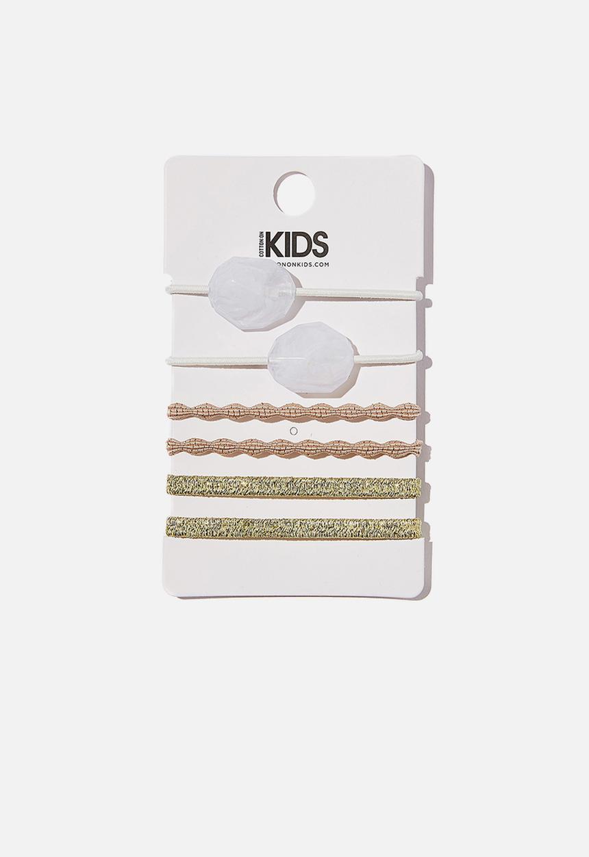 Cotton On - Hannah hair ties - white cloudy bobbles