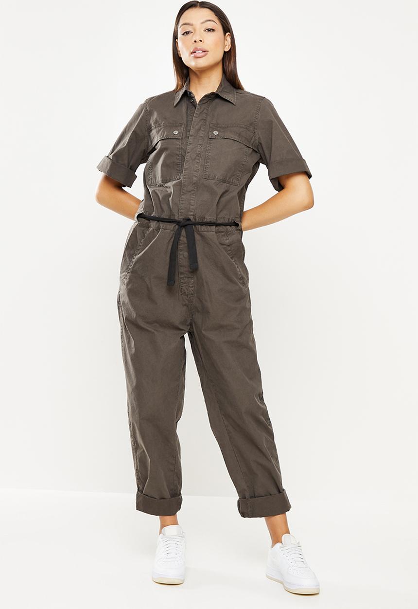 G-STAR - Army straight jumpsuit  1\2 sleeve - carbid 