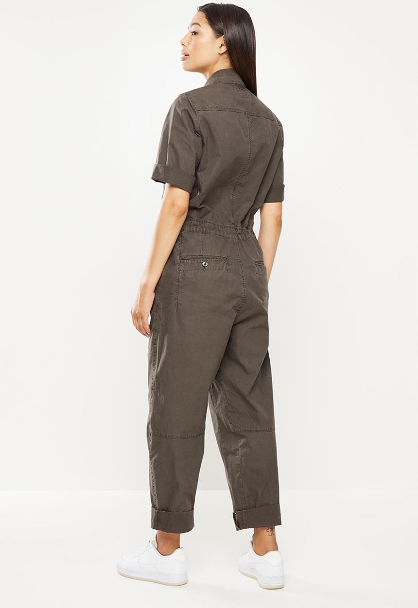 G-STAR - Army straight jumpsuit  1\2 sleeve - carbid 