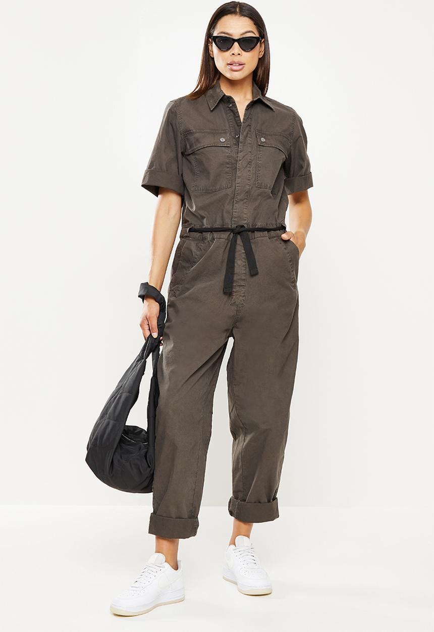 G-STAR - Army straight jumpsuit  1\2 sleeve - carbid 