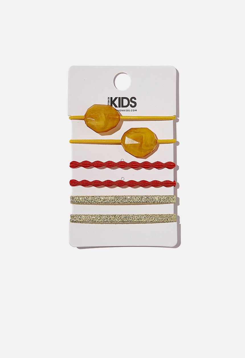 Cotton On - Hannah hair ties - daffodil cloudy bobbles