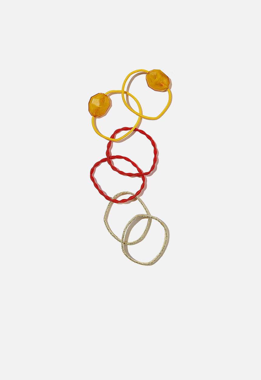 Cotton On - Hannah hair ties - daffodil cloudy bobbles