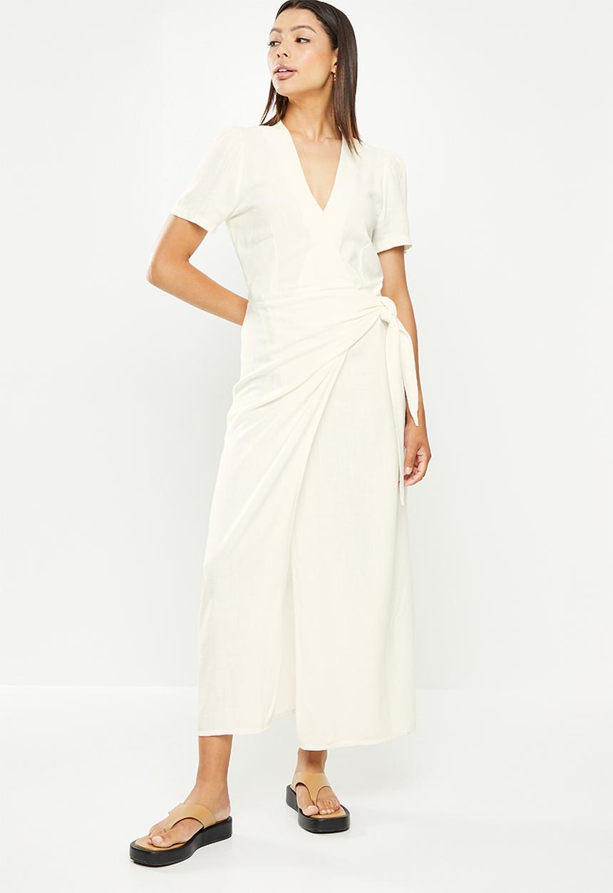 Me&B - Wrap linen dress - milk
