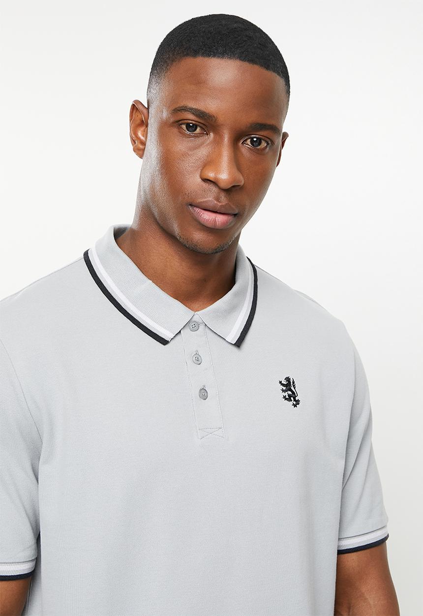 Pringle of Scotland - Core 1up pique golfer - michael - grey