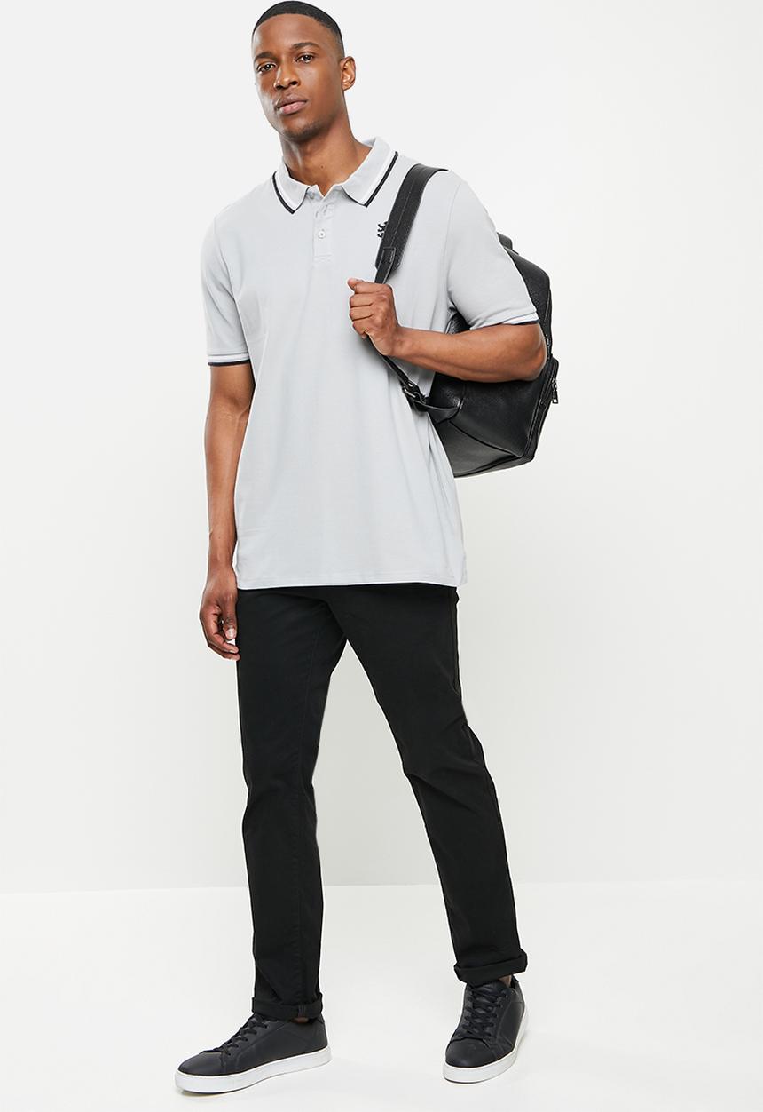 Pringle of Scotland - Core 1up pique golfer - michael - grey