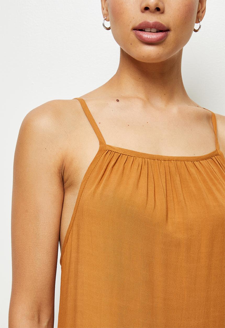 edit - Spaghetti strap maxi dress - tobacco