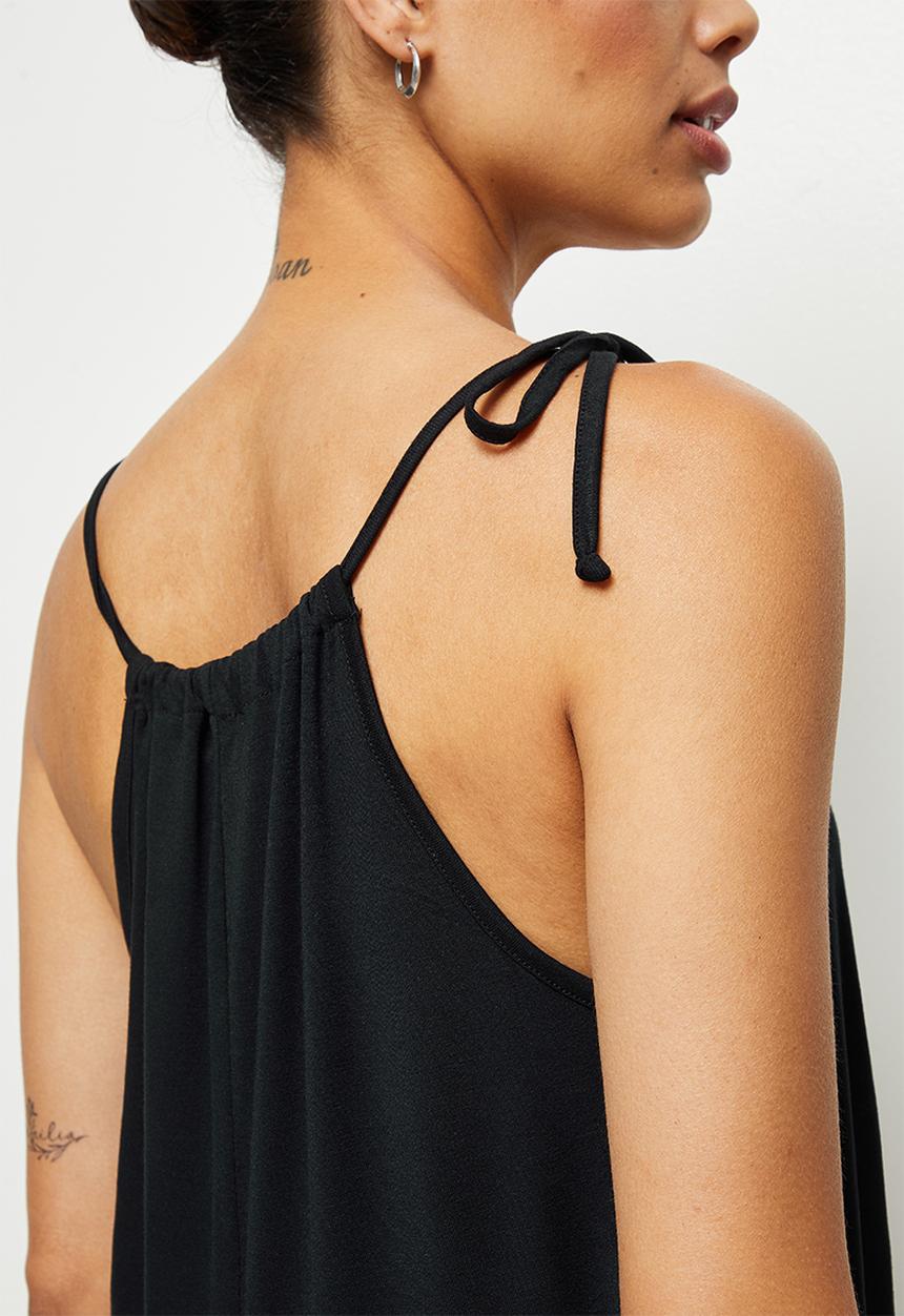 edit - Drawcord wide leg jumpsuit - black
