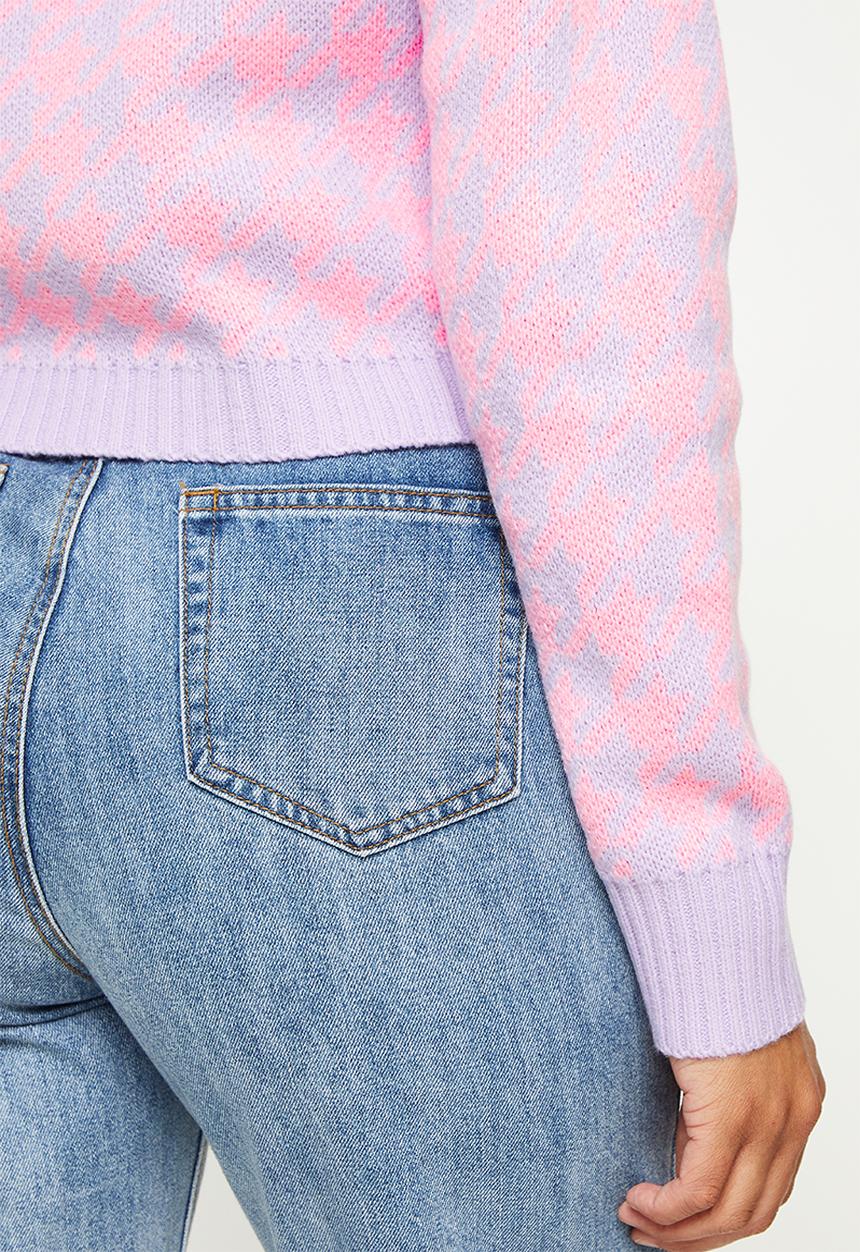 Missguided - Pearl houndstooth collar cardigan - pink