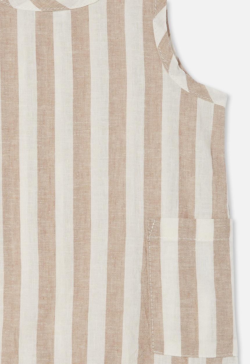 Cotton On - Glenn romper - taupy brown/vanilla robbo stripe