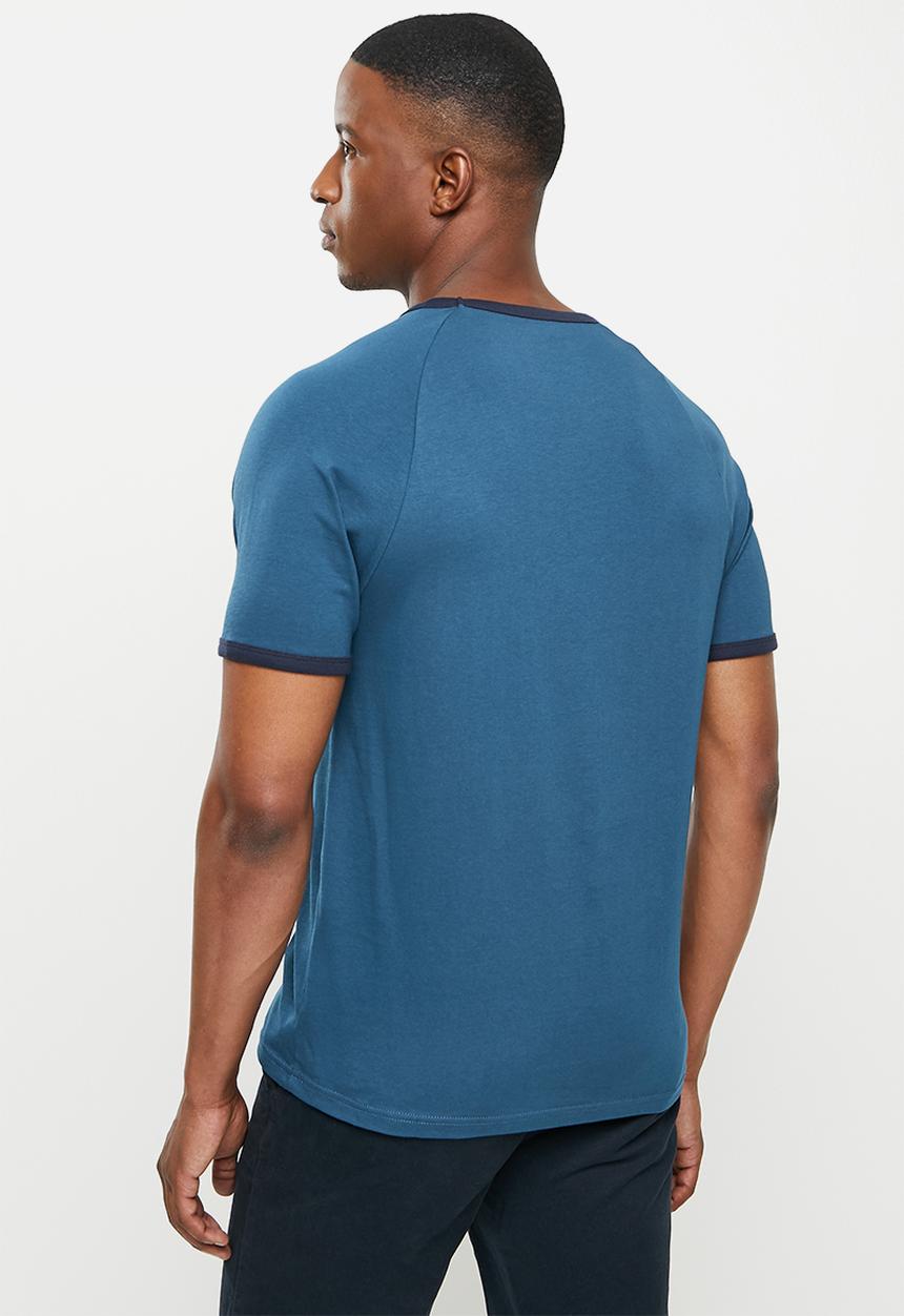 POLO - Kevin short sleeve ringer tee - blue 