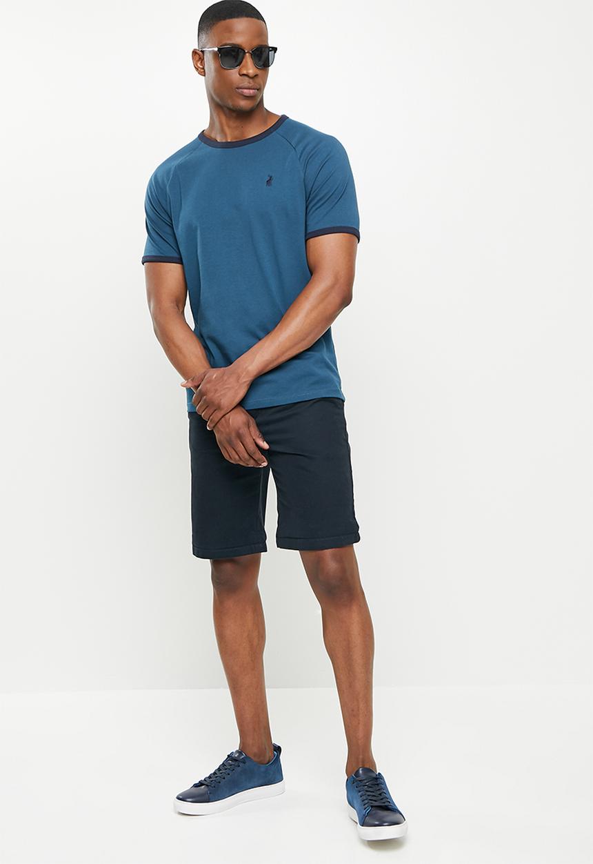 POLO - Kevin short sleeve ringer tee - blue 