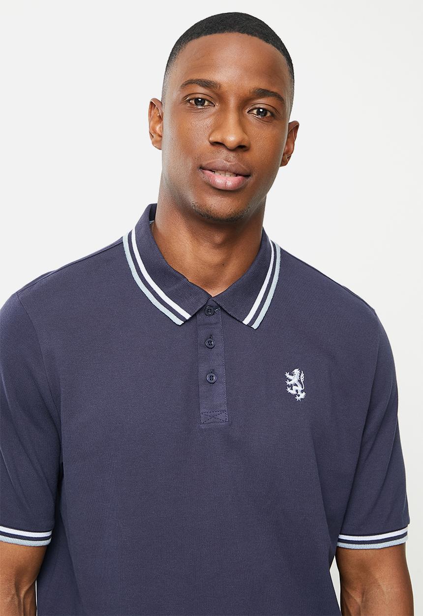 Pringle of Scotland - Core 1up pique golfer - michael - navy