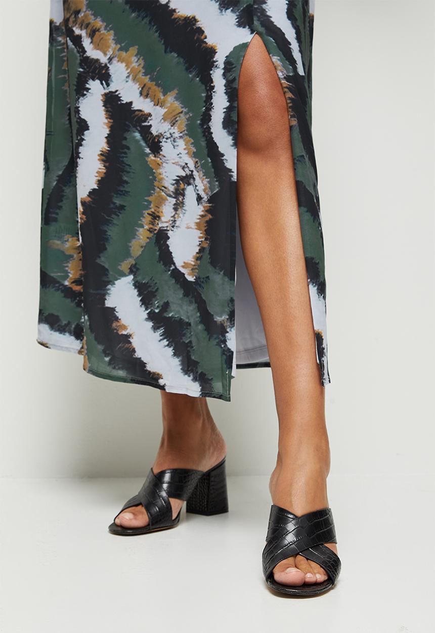 edit - Chiffon wrap kaftan dress - multi 