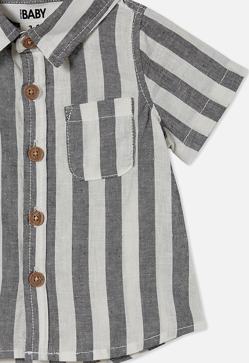 Cotton On - Leonard button down shirt yd - phantom/vanilla robbo stripe