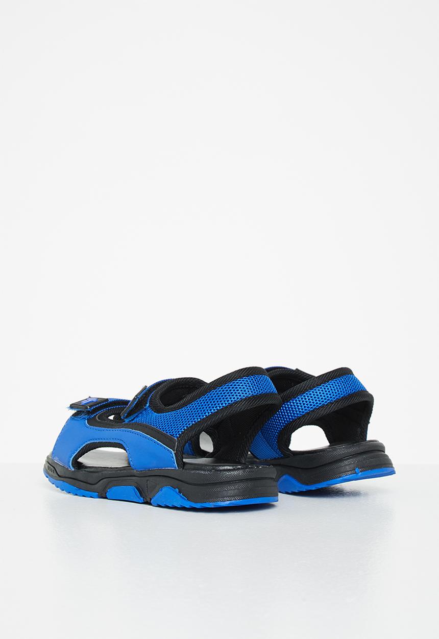 Pop Candy - Boys wjk778 sandal - black & blue 