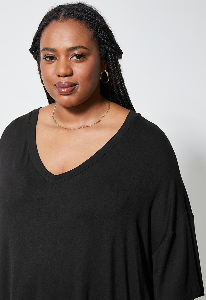 Superbalist - Split side longline T-shirt - black