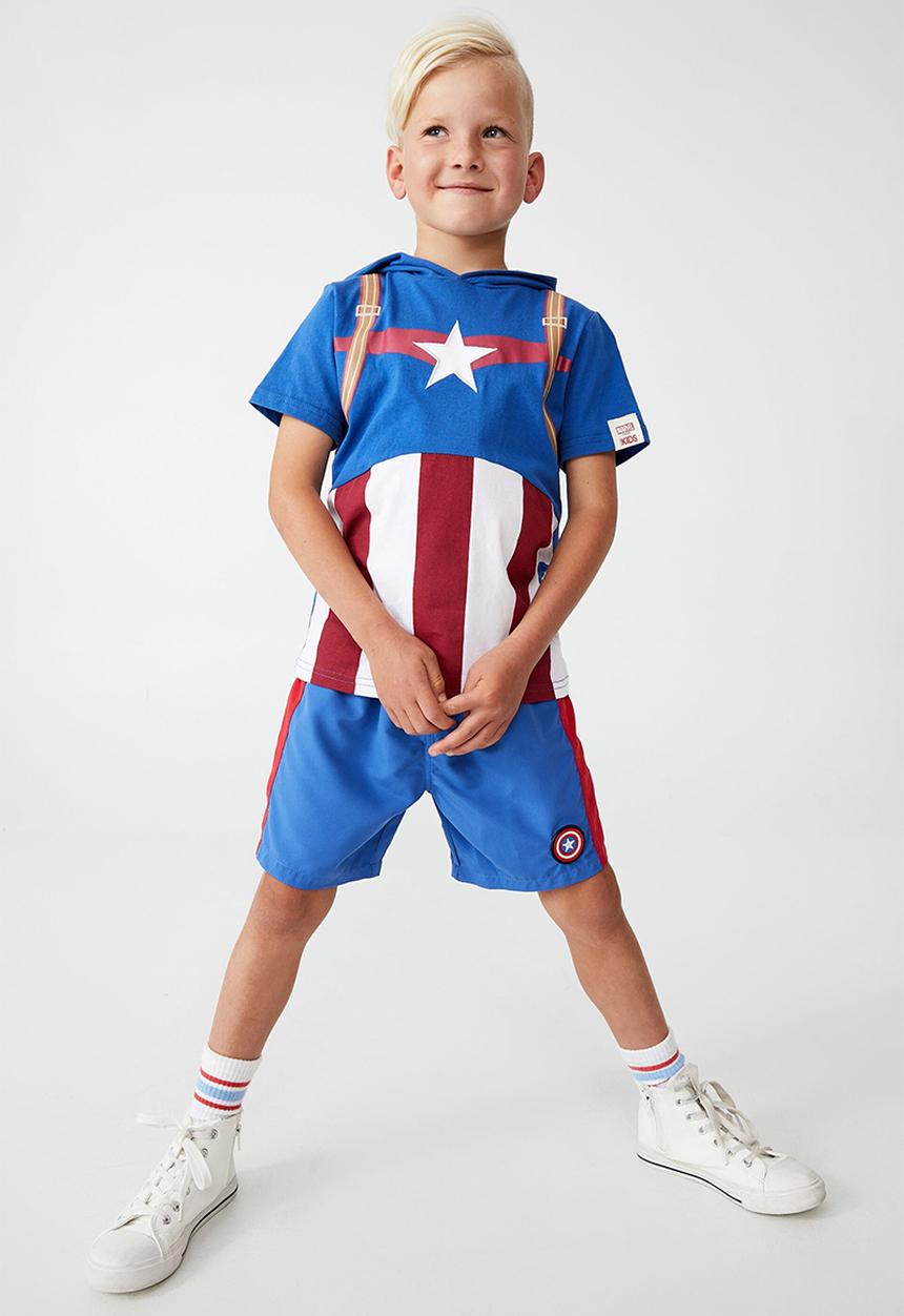 Cotton On - License marvel short sleeve superhero tee - lcn mar captain america