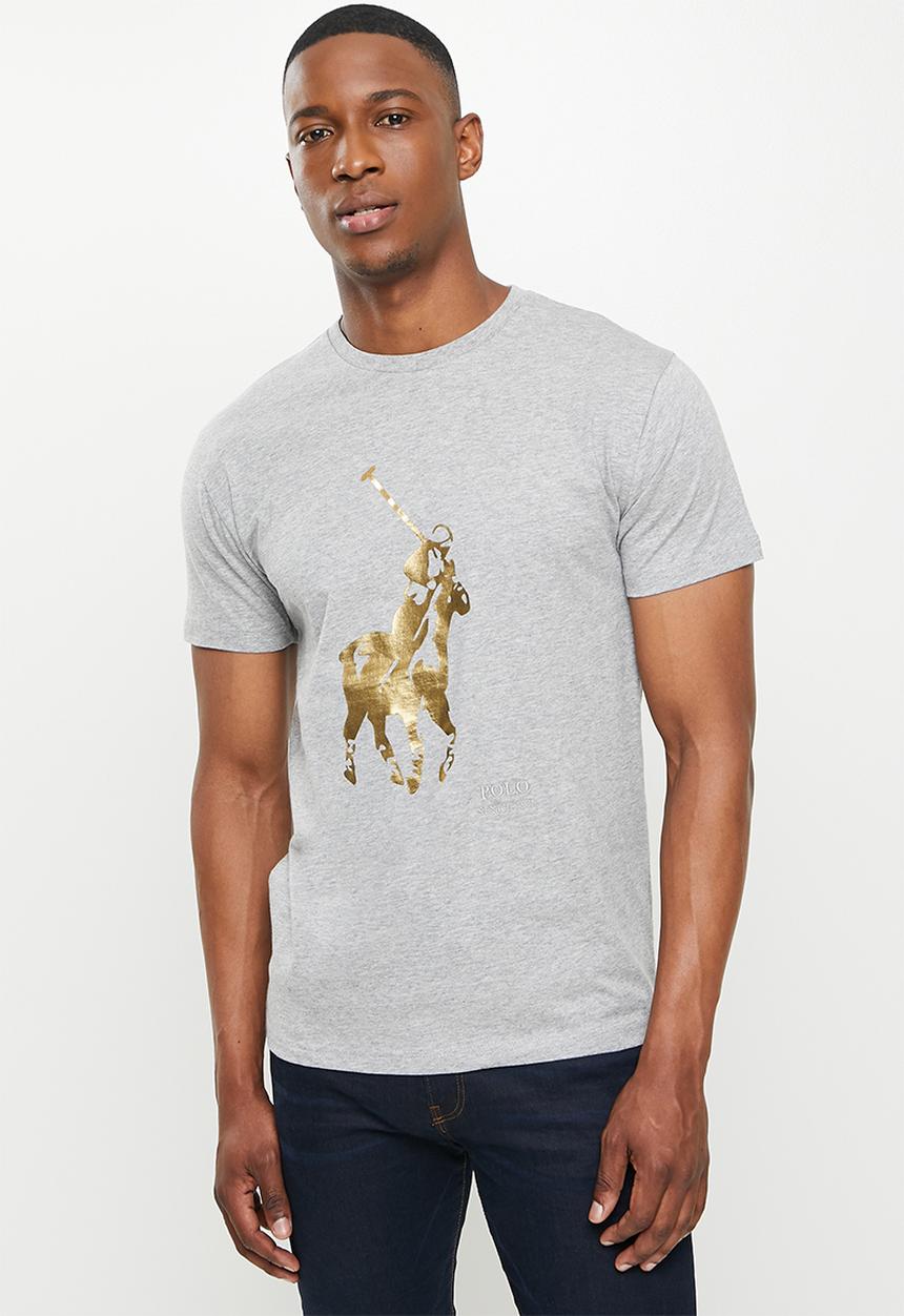 POLO - Noah big pony crew neck tee - grey 