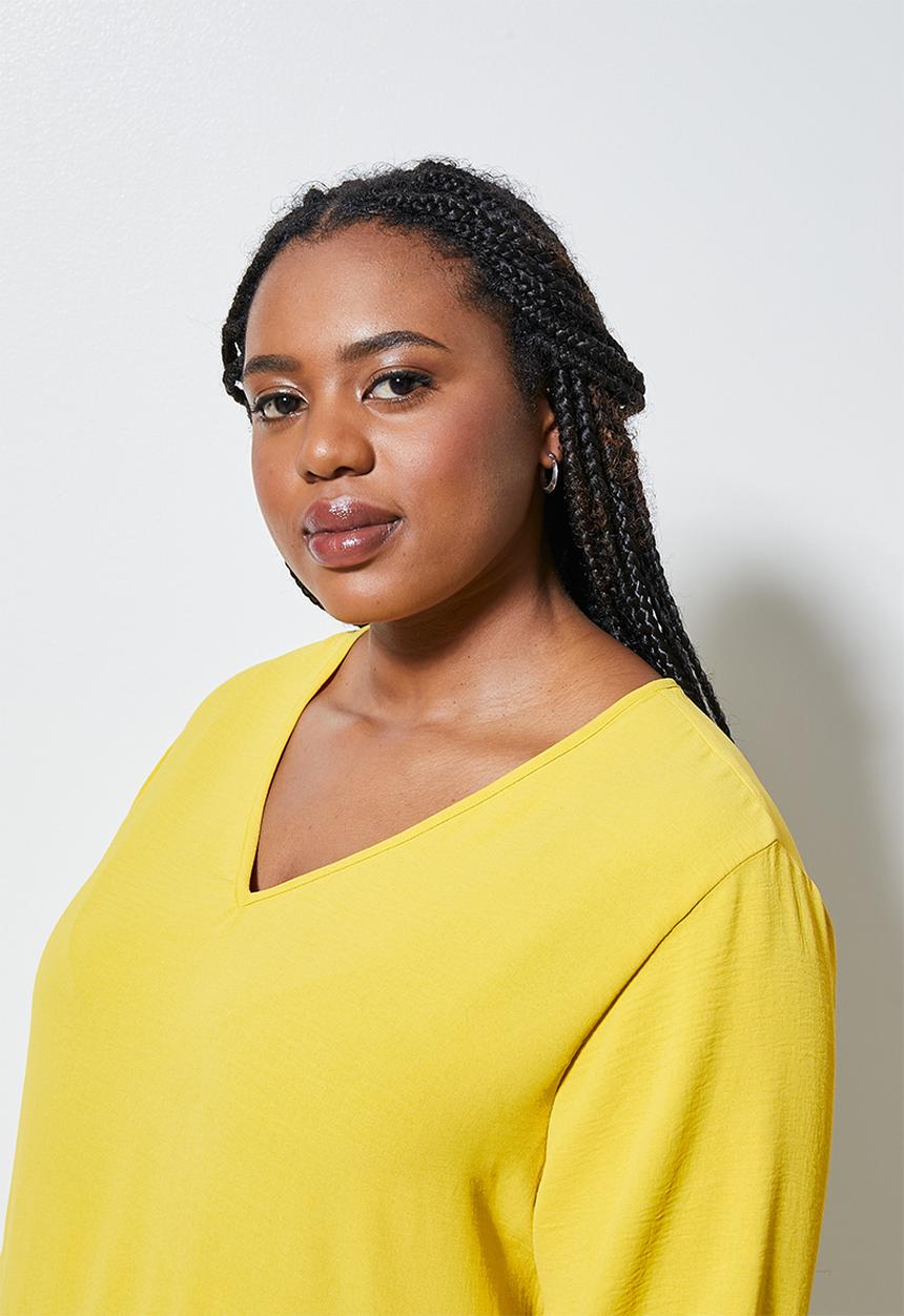Superbalist - V-neck tiered mini dress - yellow