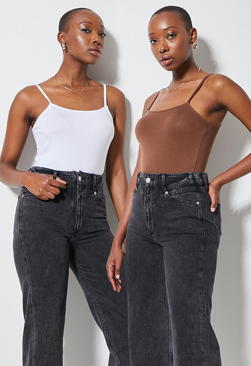 Superbalist - 2-Pack squareneck bodysuit - brown & white