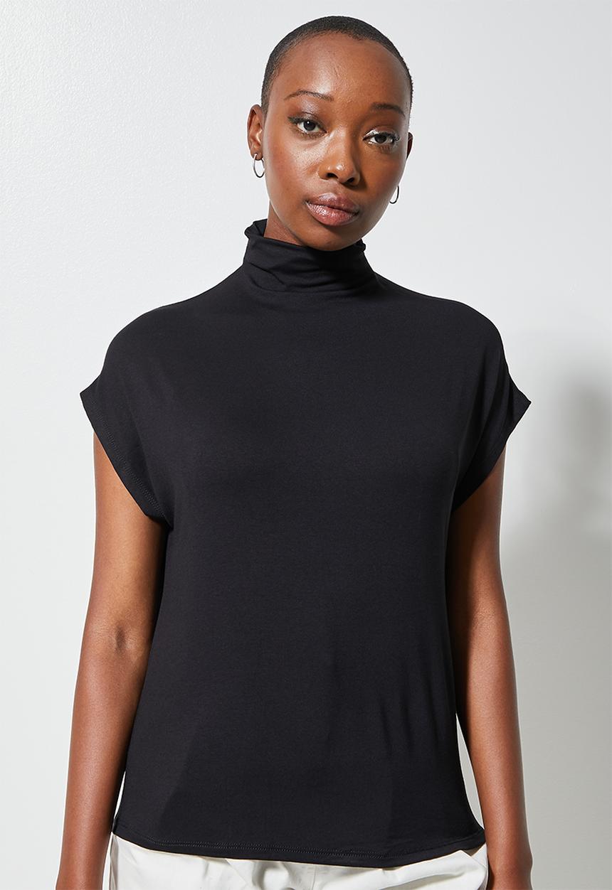 Superbalist - 2-Pack funnel neck relaxed top - black & white