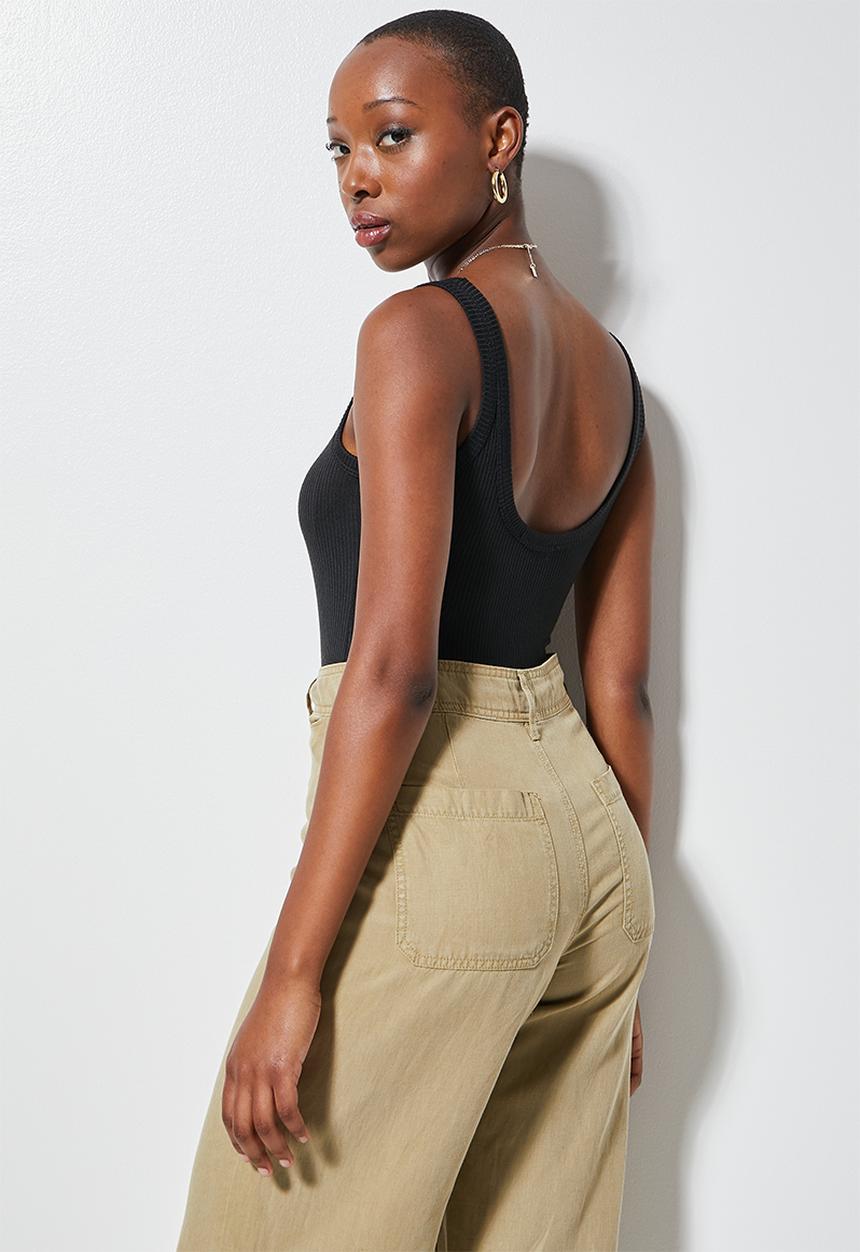 Superbalist - 2-Pack rib skinny strap vest bodysuit - black & white