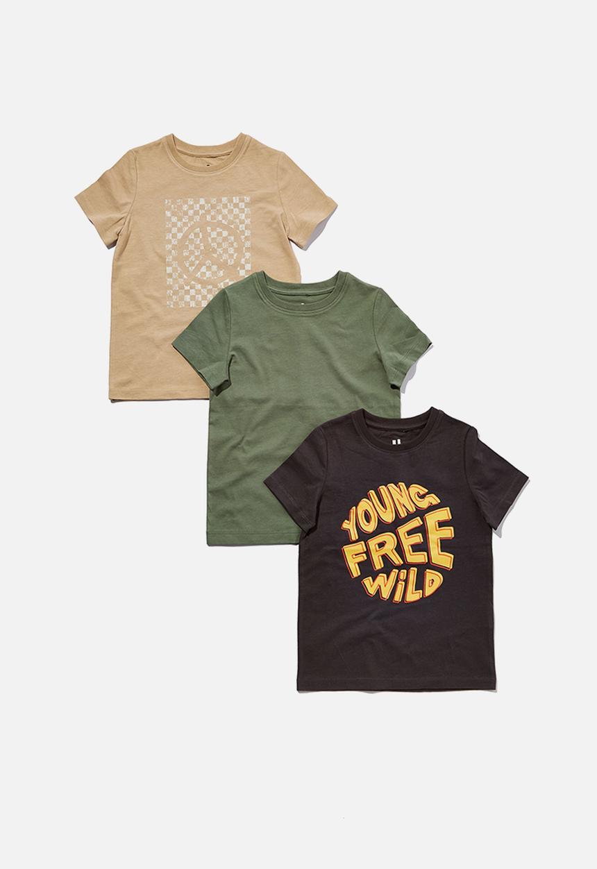 Cotton On - Multipack short sleeve print tee 3 pack - multi 