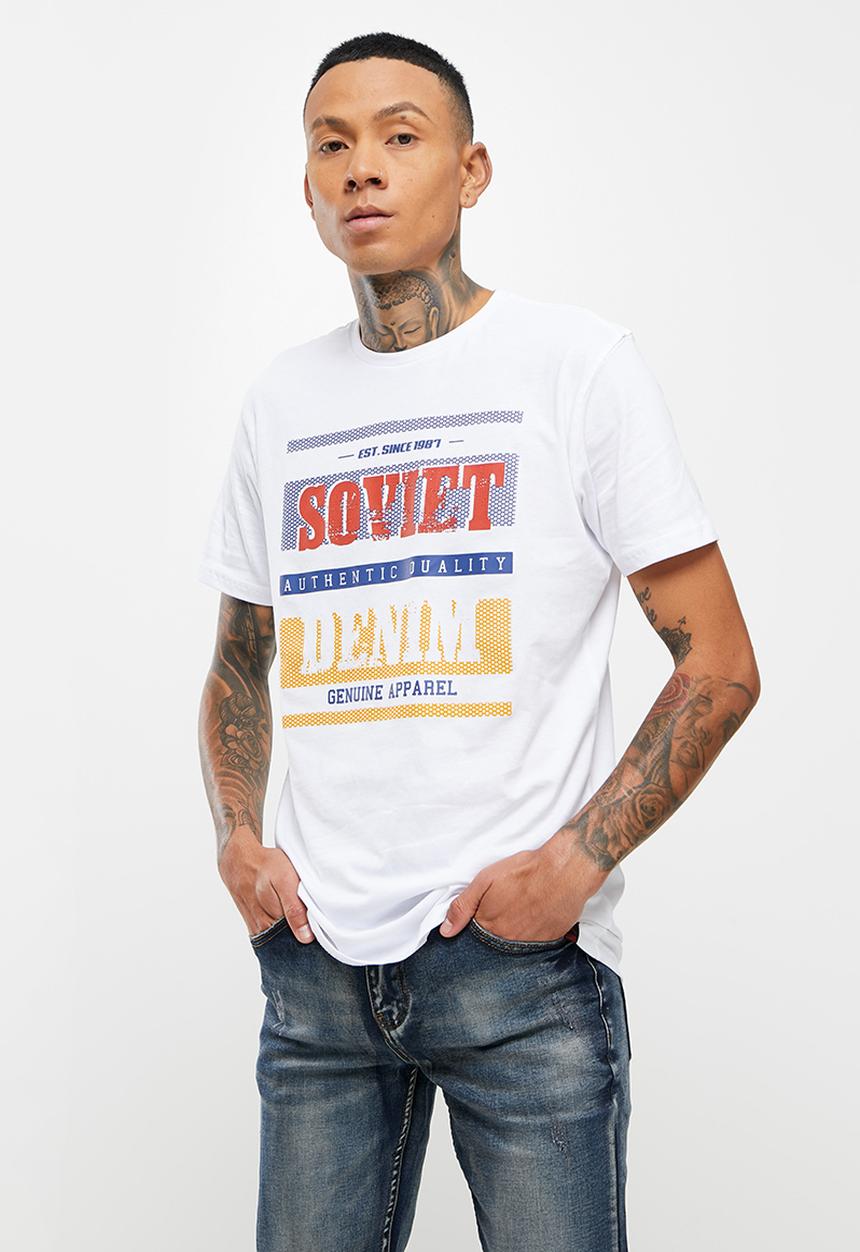 SOVIET - M firmino short sleeve logo tee  - white