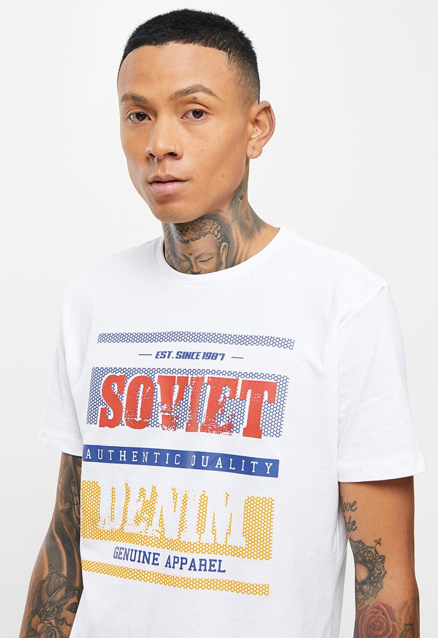 SOVIET - M firmino short sleeve logo tee  - white