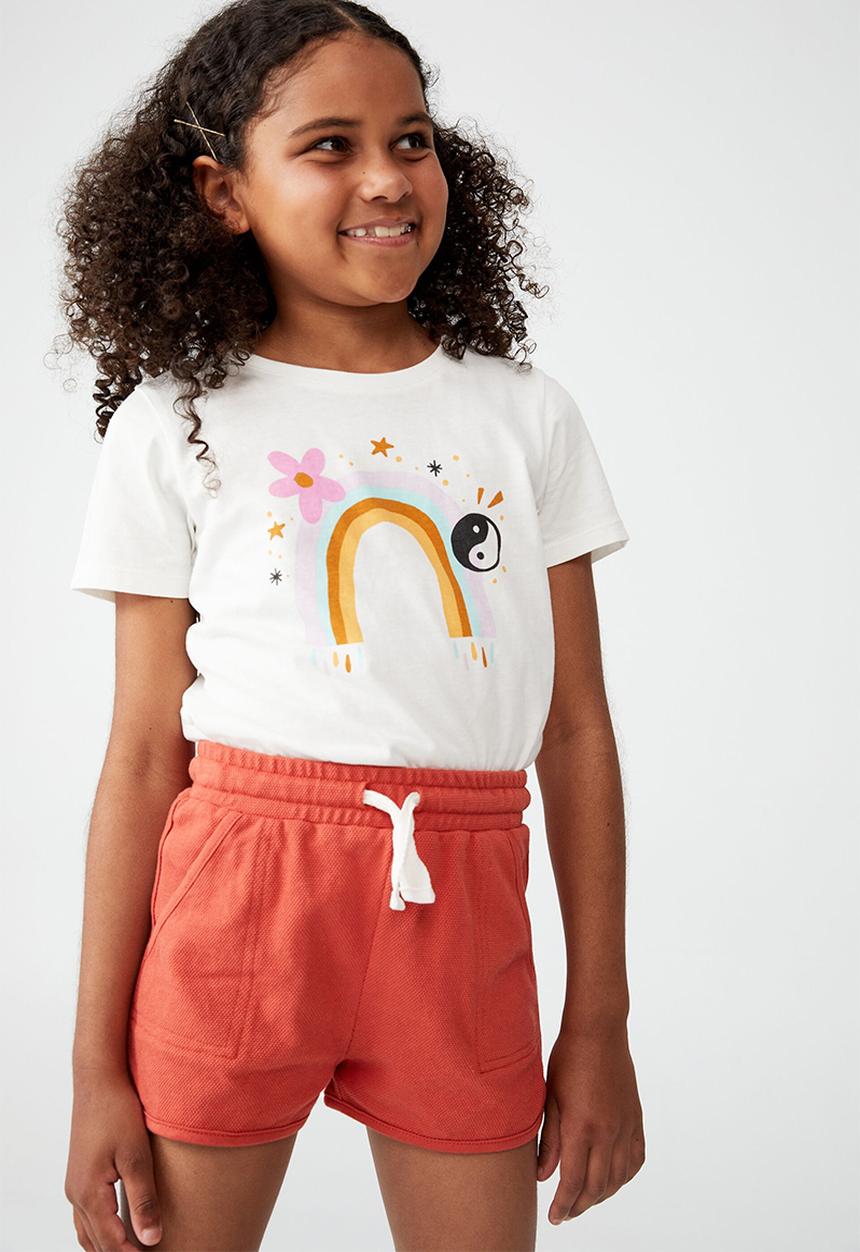 Cotton On - Penelope short sleeve tee - vanilla/rainbow yin and yang