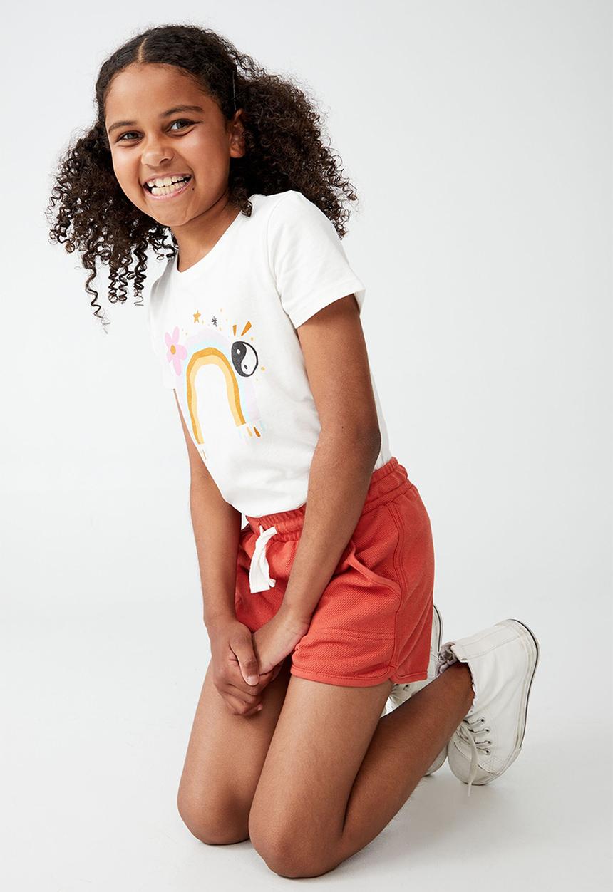 Cotton On - Penelope short sleeve tee - vanilla/rainbow yin and yang