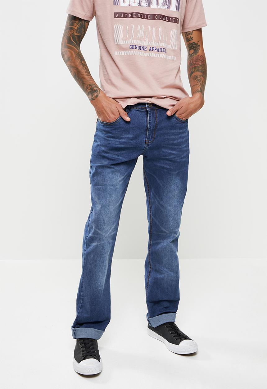 SOVIET - M enforcer #12 straight leg denim #12  - med blue