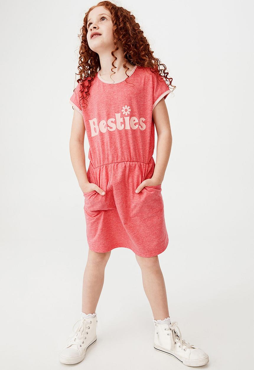 Cotton On - Girls multipack short sleeve dresses 2 pack - peach & rust 