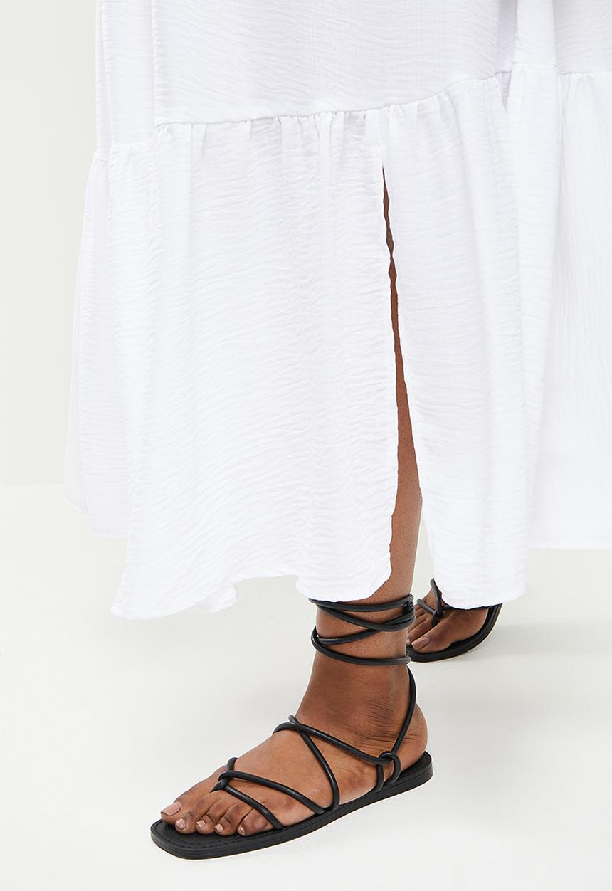 Me&B - Plus shirring skirt with slit - milk 