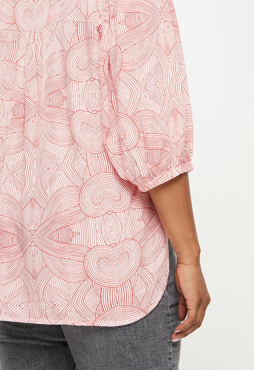 Me&B - Plus tunic blouse - coral