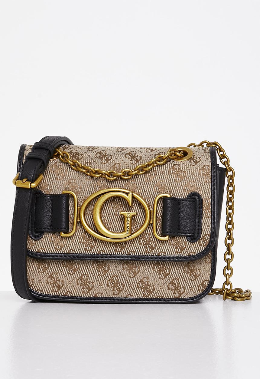 GUESS - Aviana small cnvrtble xbody flap - brown & black 
