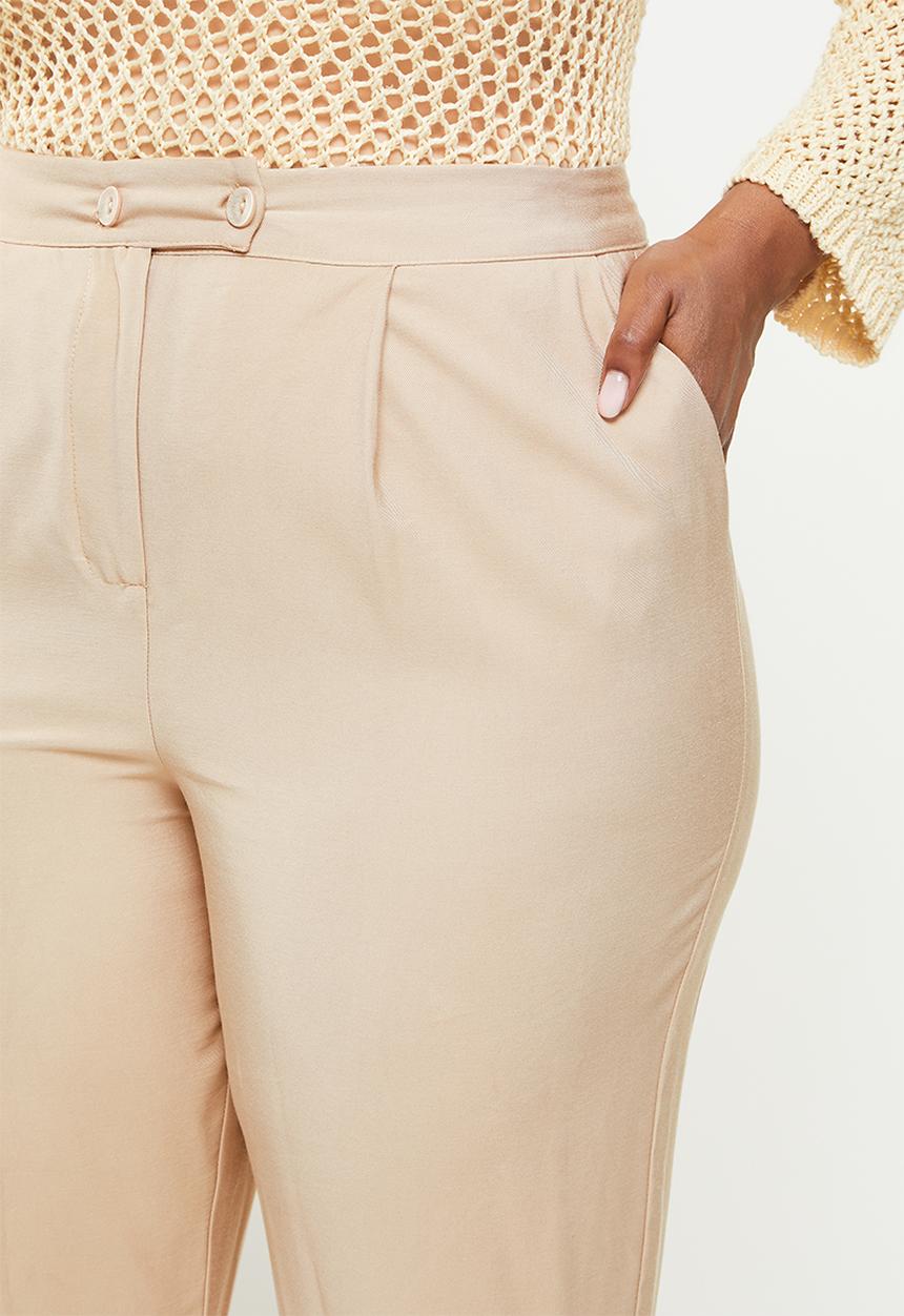 Me&B - Plus tapered leg pant - stone
